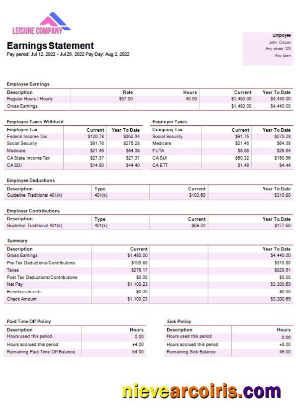 leisure company payroll